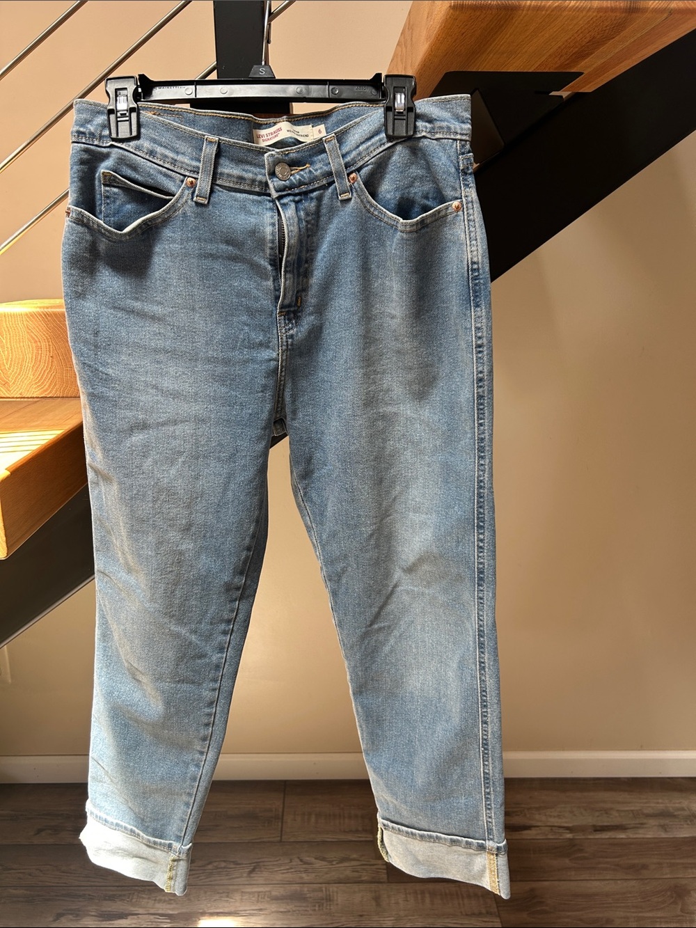 Classic Light Blue Boyfriend Jeans - Women's Relaxed Fit